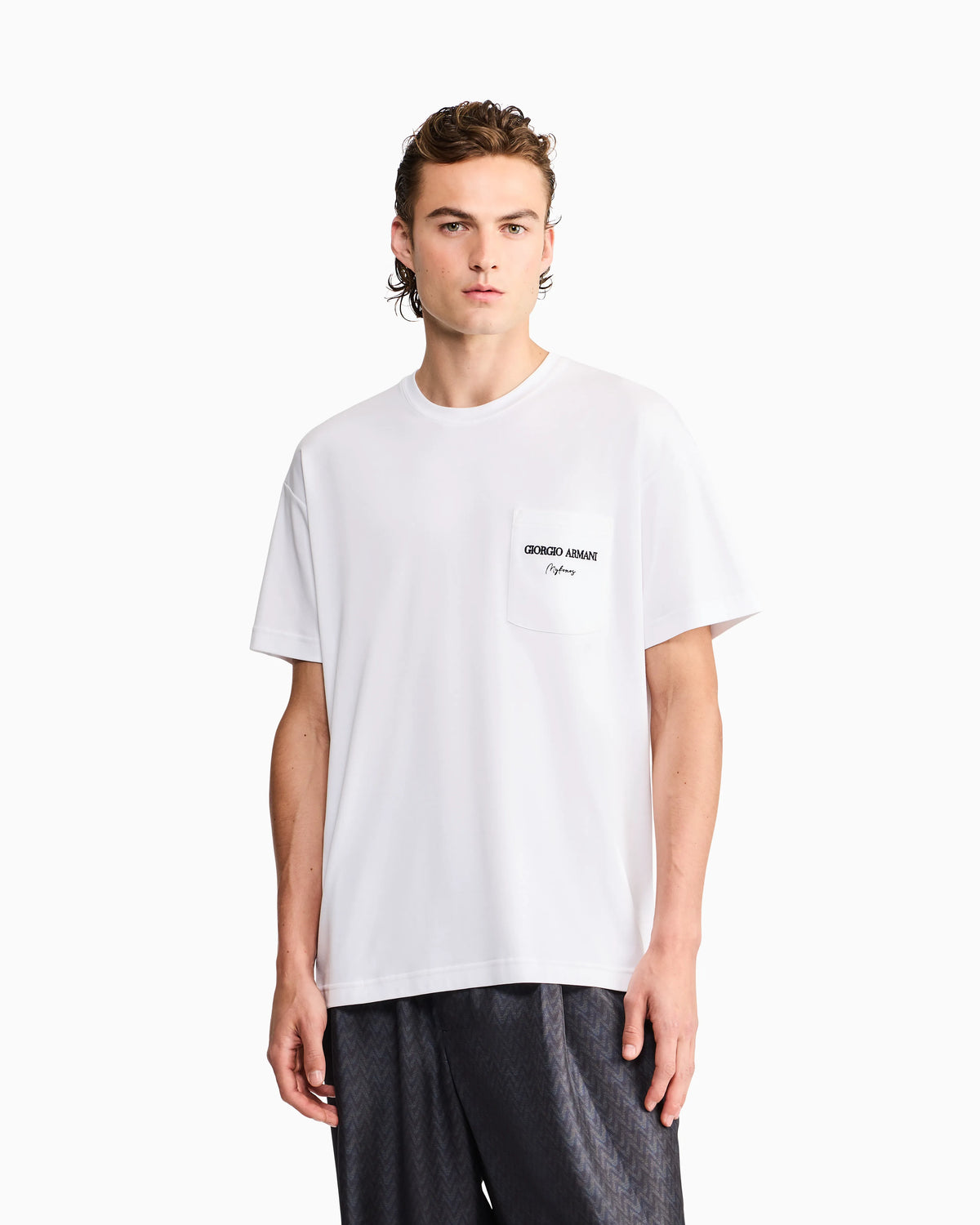 Cotton interlock jersey T-shirt with print on the back
