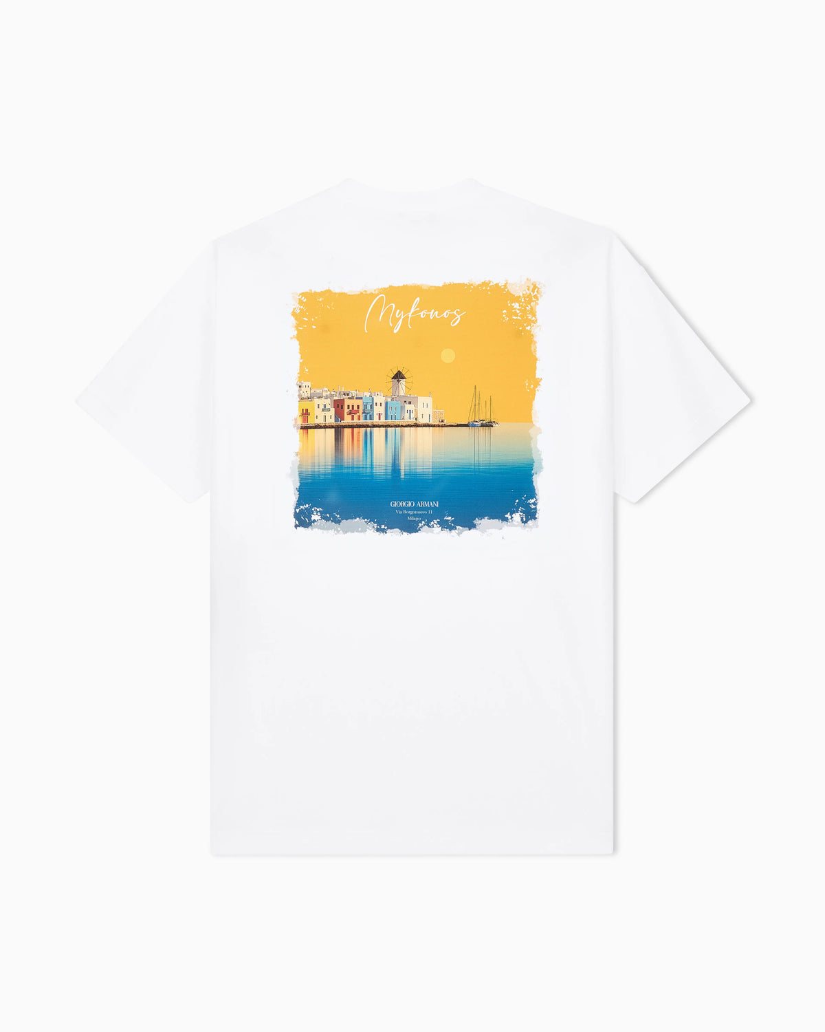 Cotton interlock jersey T-shirt with print on the back