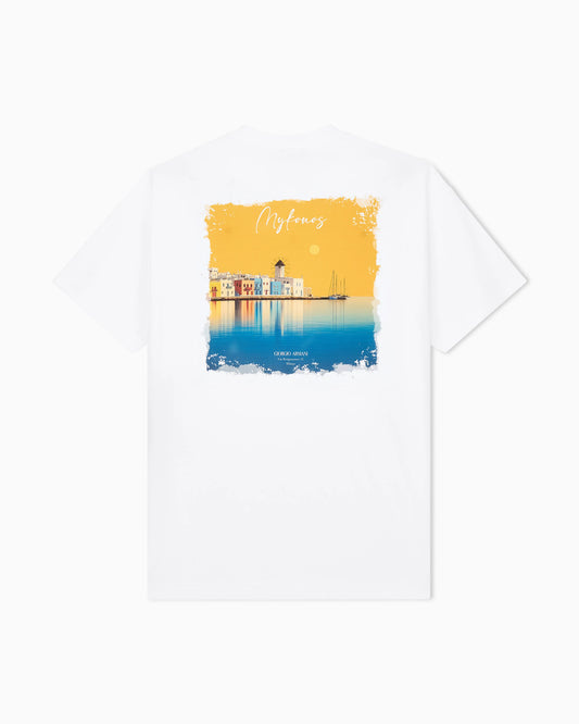 Cotton interlock jersey T-shirt with print on the back