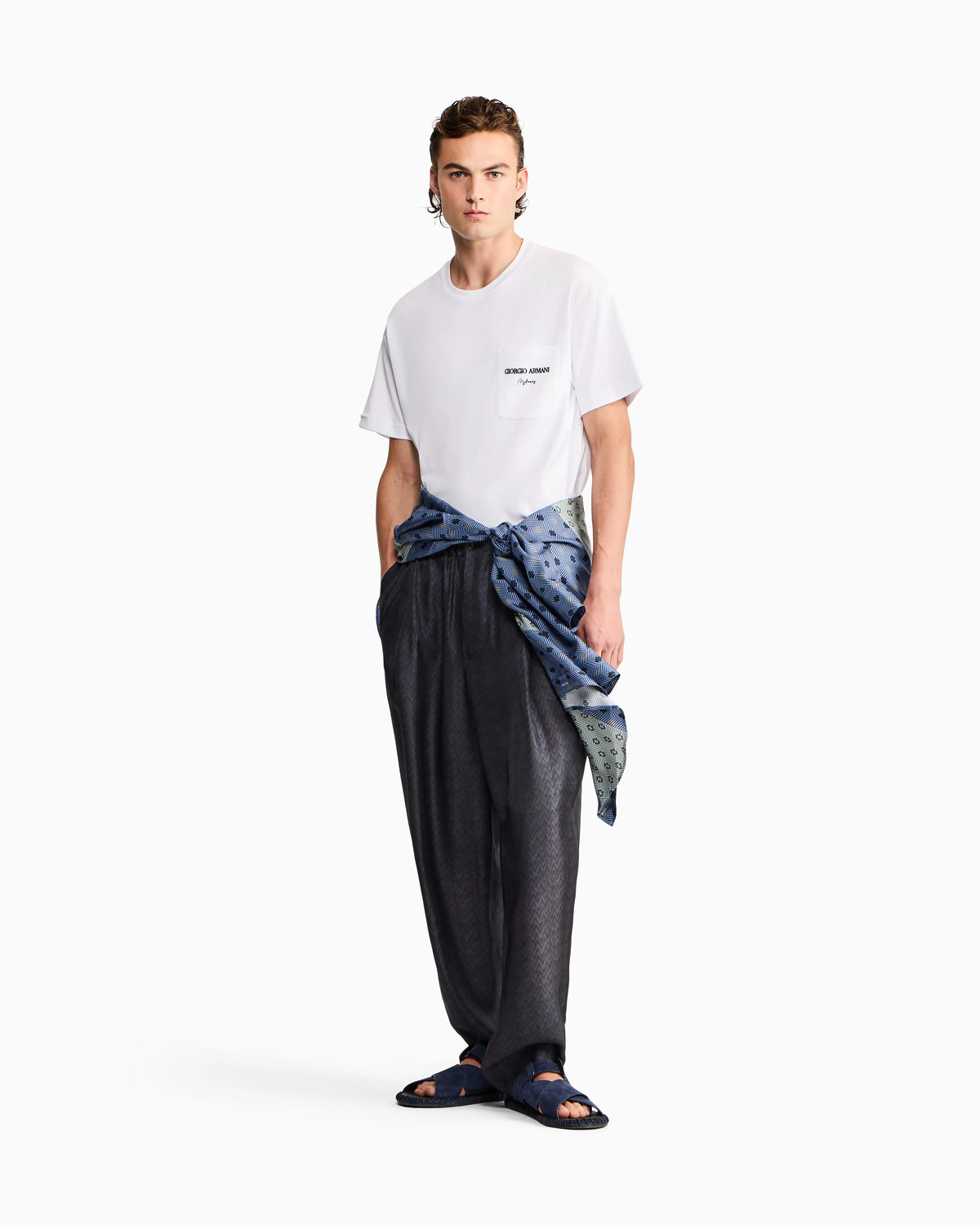 Cotton interlock jersey T-shirt with print on the back