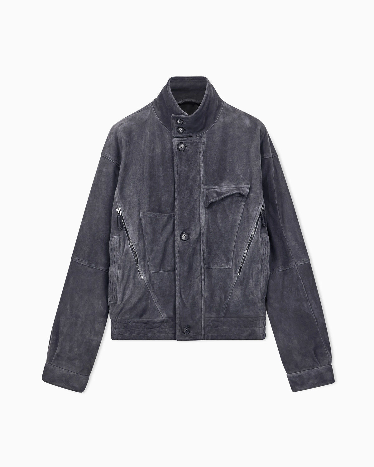 Oversized fit blouson jacket in leather with padding