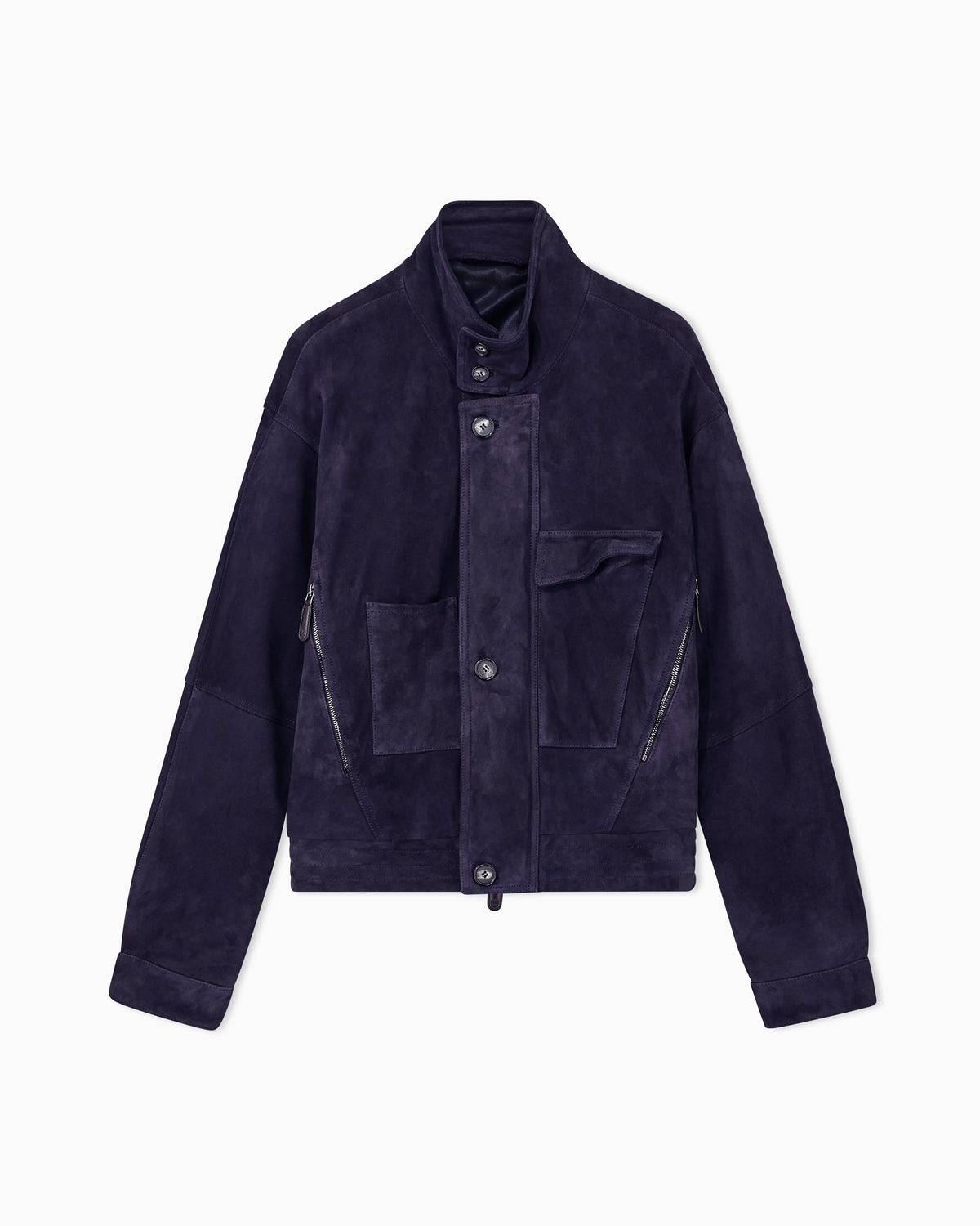 Oversized fit blouson jacket in leather with padding