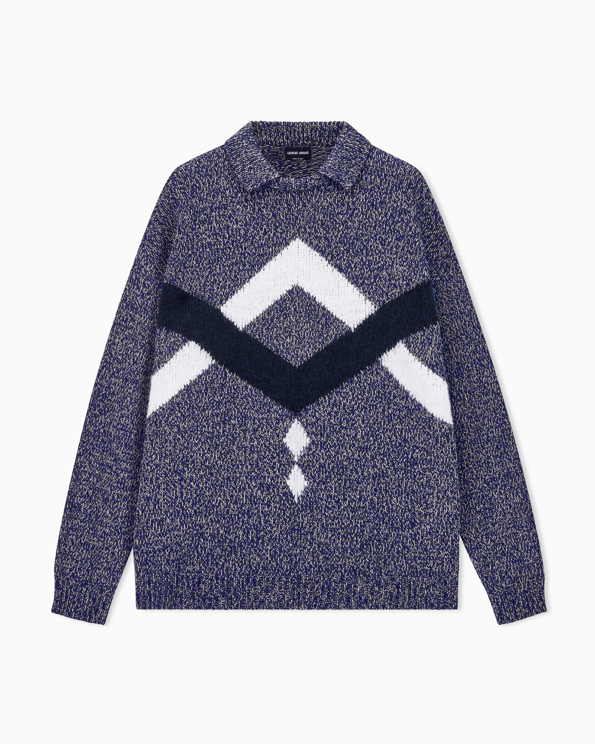 Sweater oversized intarsia in alpaca and virgin wool