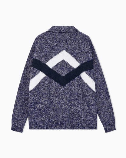 Sweater oversized intarsia in alpaca and virgin wool
