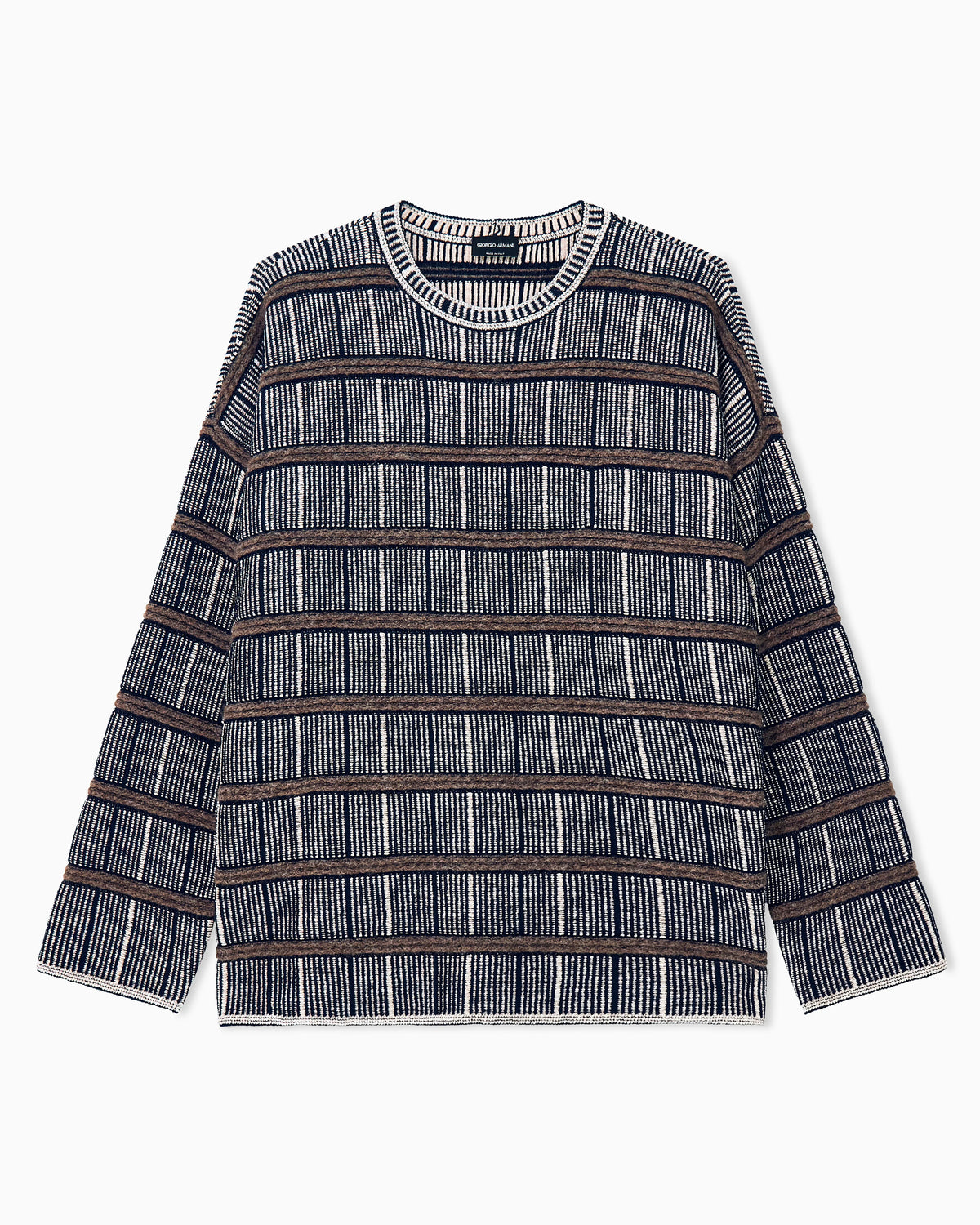 Sweater oversized ribbed silk and virgin wool blend