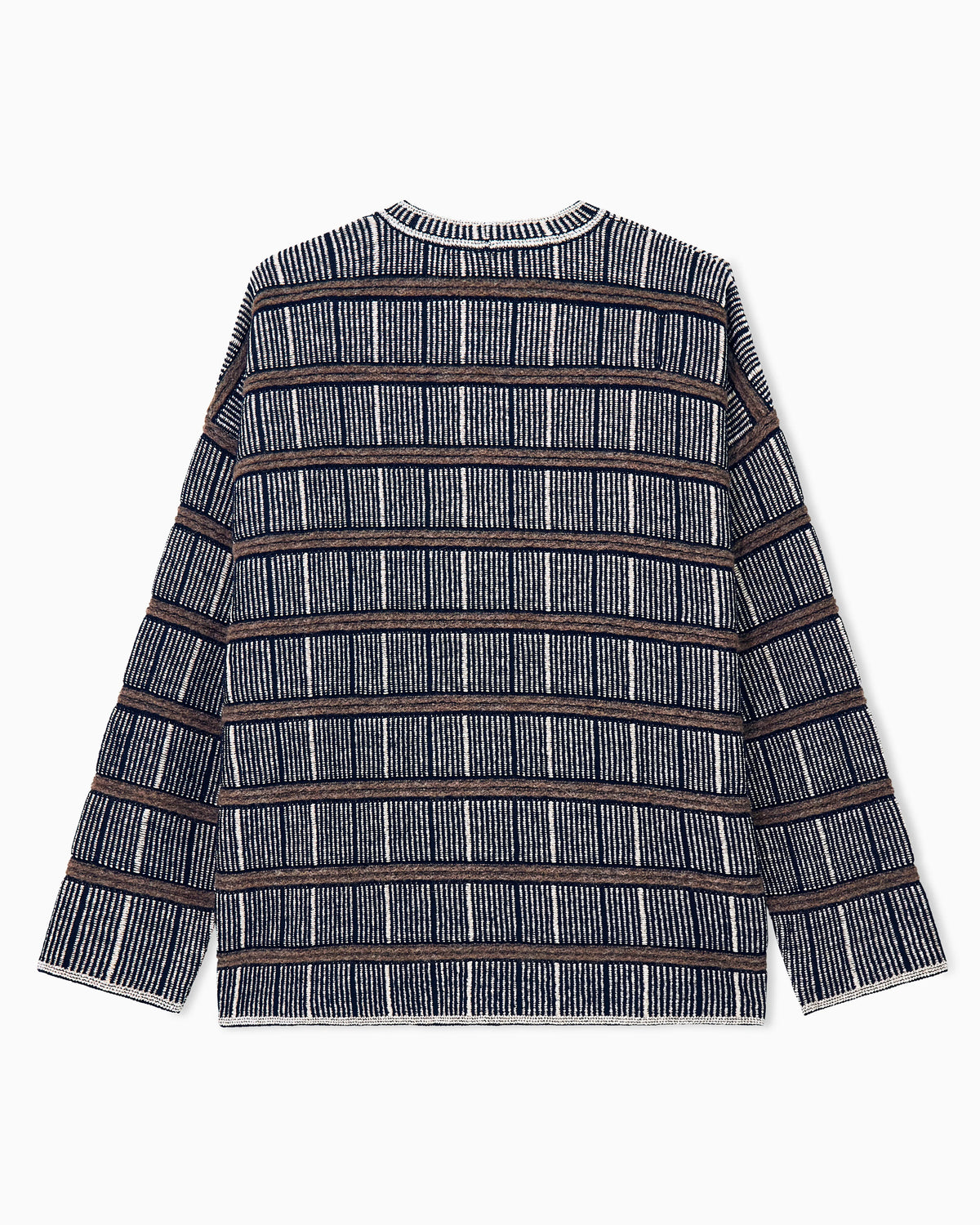 Sweater oversized ribbed silk and virgin wool blend