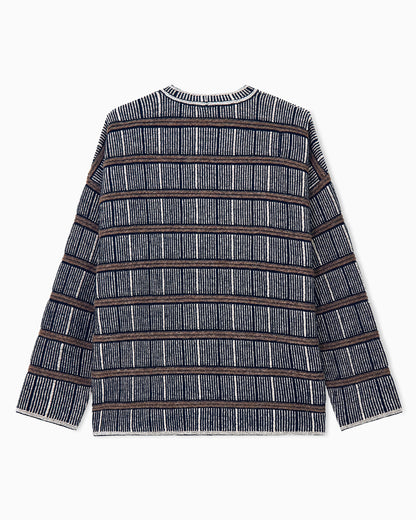 Sweater oversized ribbed silk and virgin wool blend
