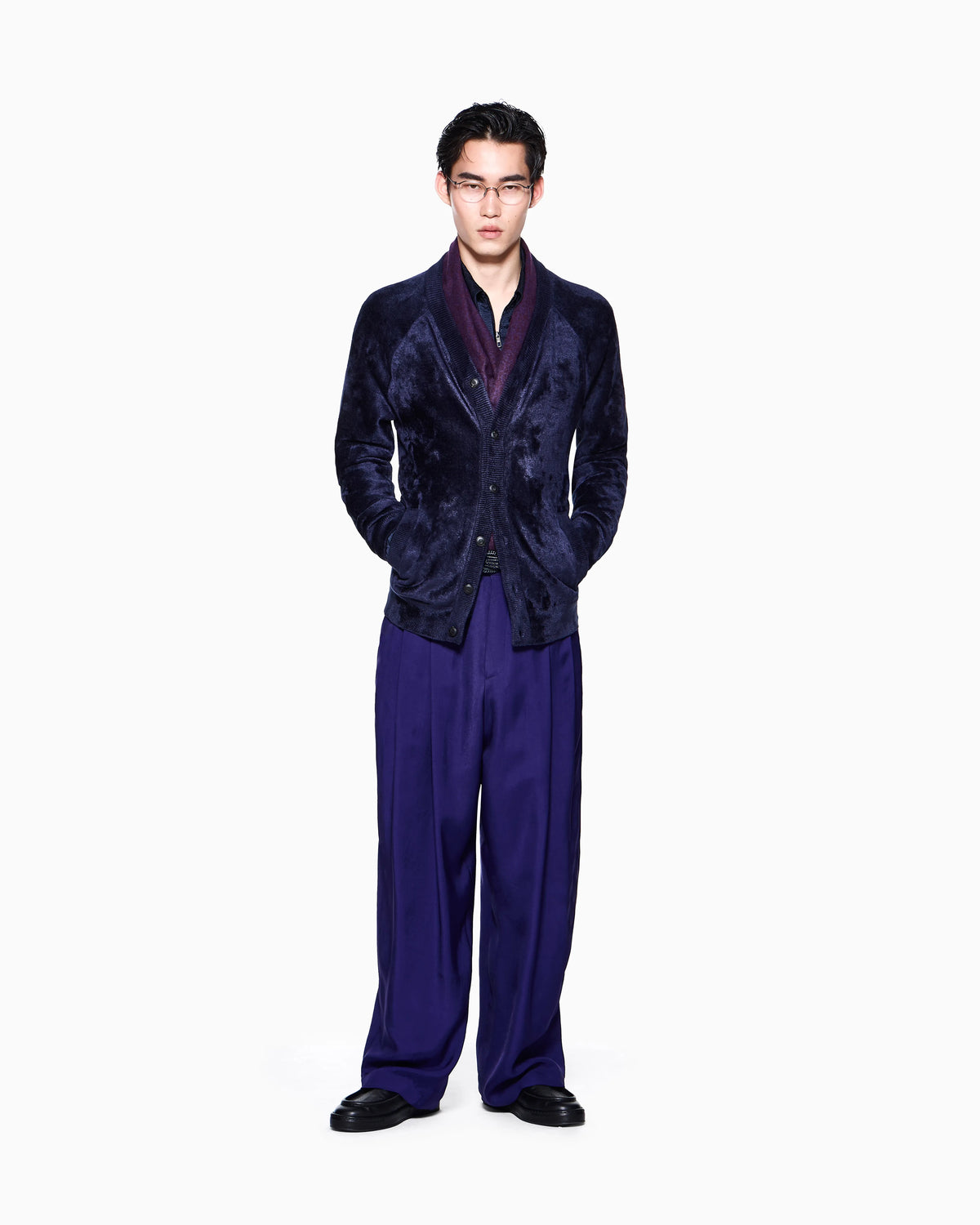 Cardigan regular fit viscose blend with plain knit stitch