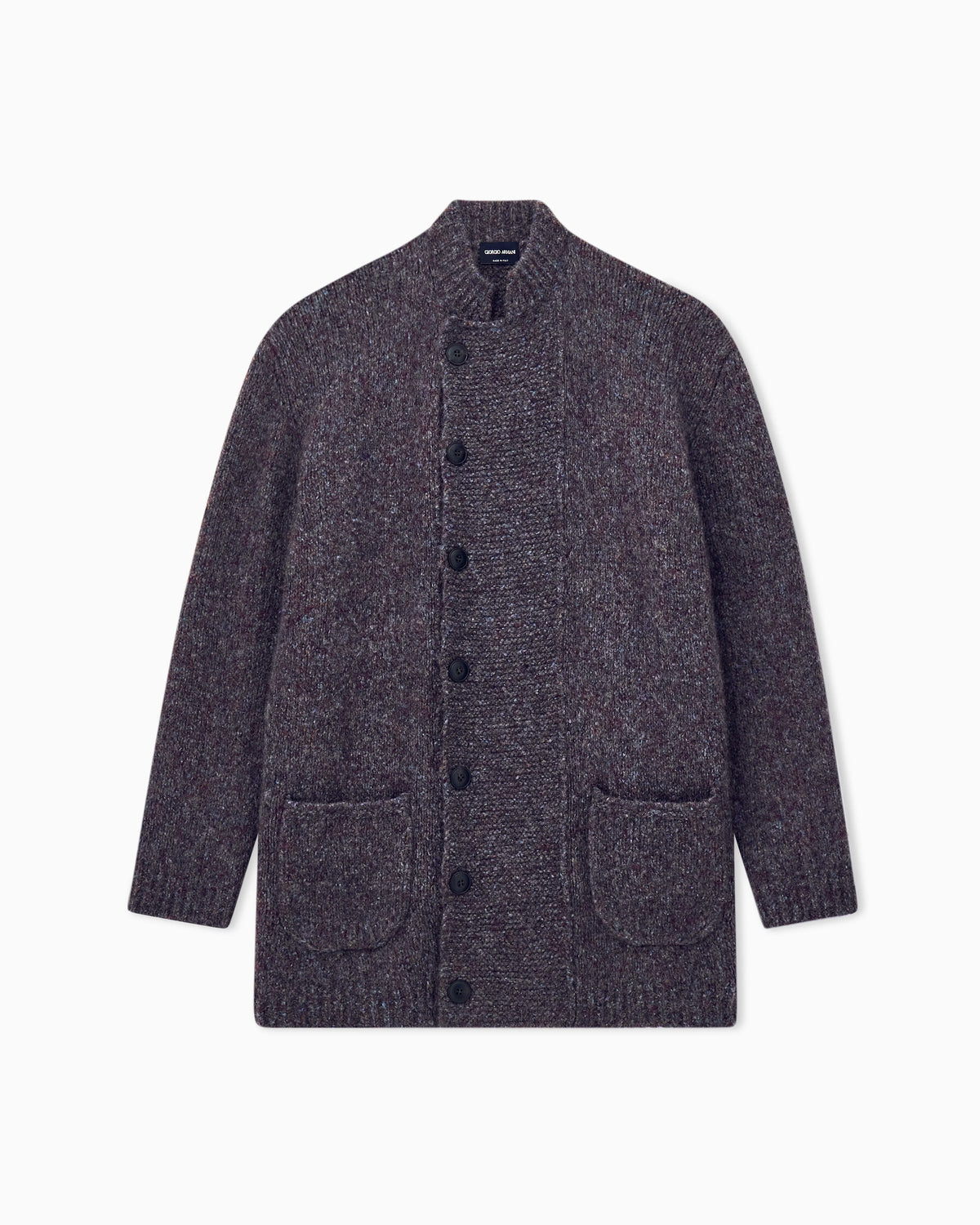 Blazer oversized plain knit in cashmere and silk