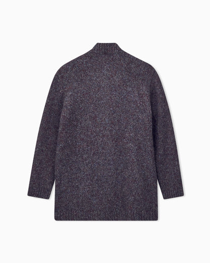 Blazer oversized plain knit in cashmere and silk