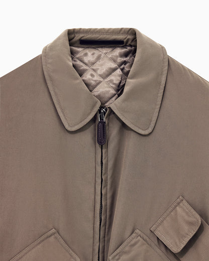 Blouson jacket oversized in satin with suede effect
