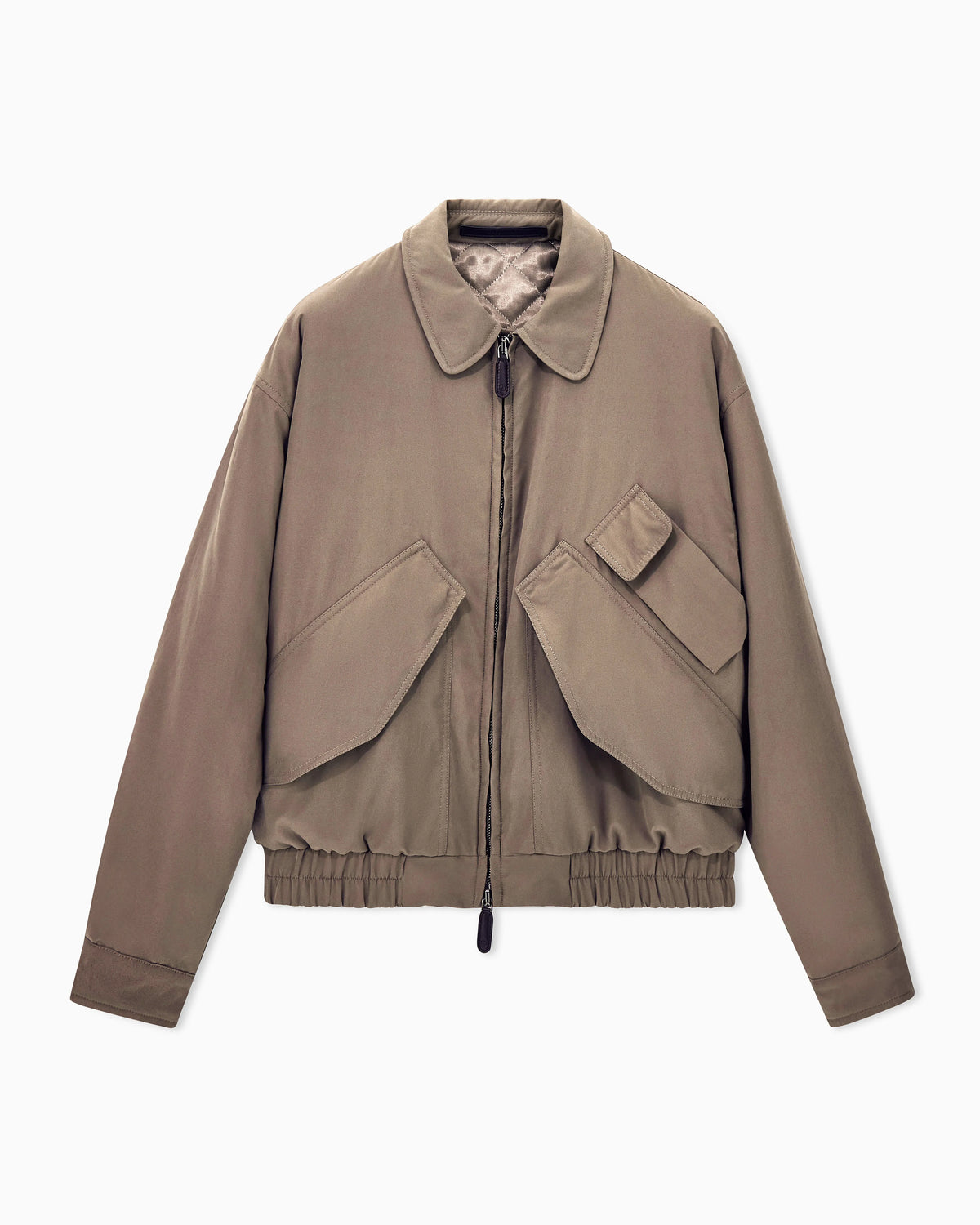 Blouson jacket oversized in satin with suede effect