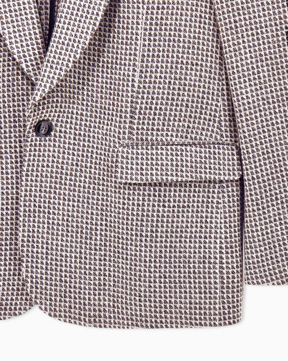 Blazer Heritage oversized cashmere wool micro jacquard knit