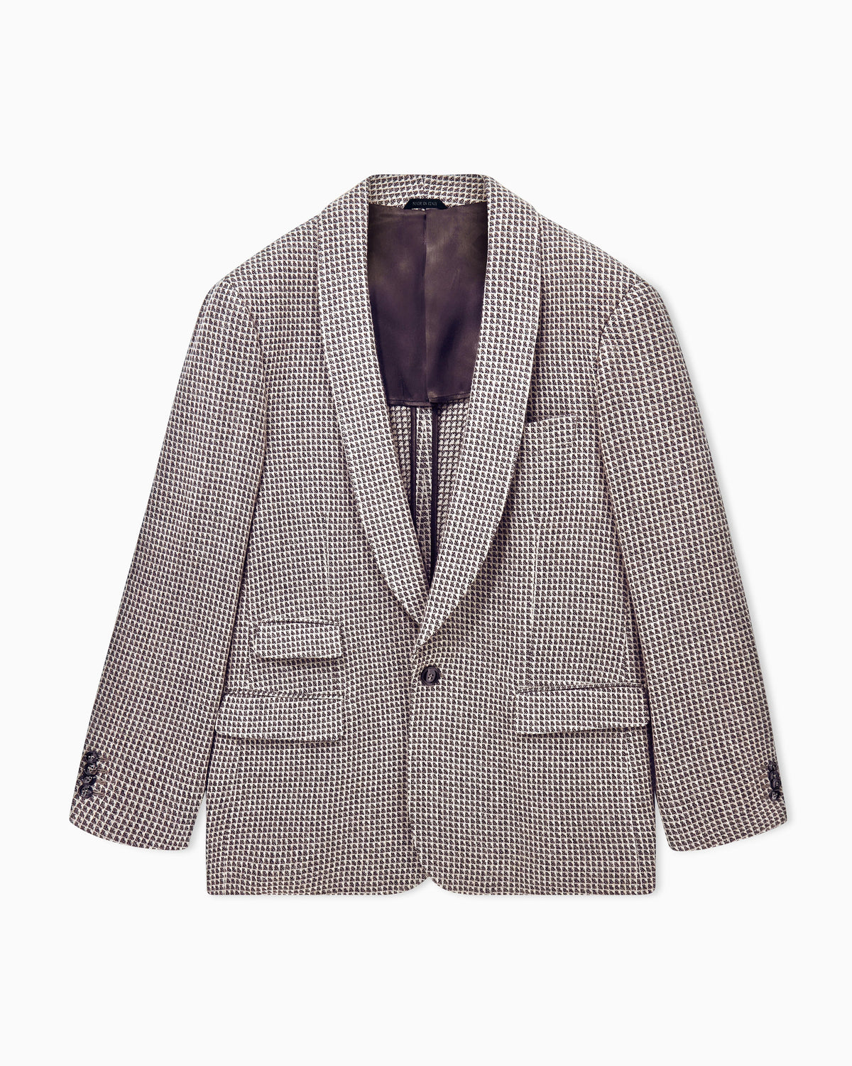 Blazer Heritage oversized cashmere wool micro jacquard knit