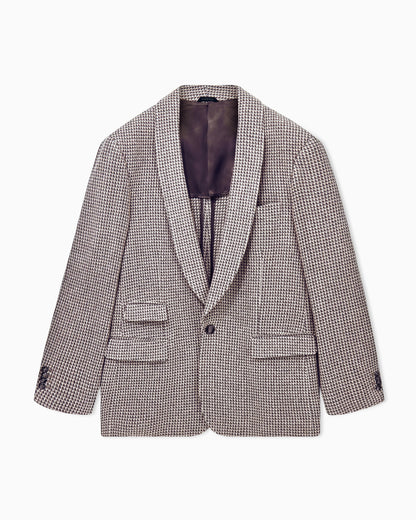 Blazer Heritage oversized cashmere wool micro jacquard knit