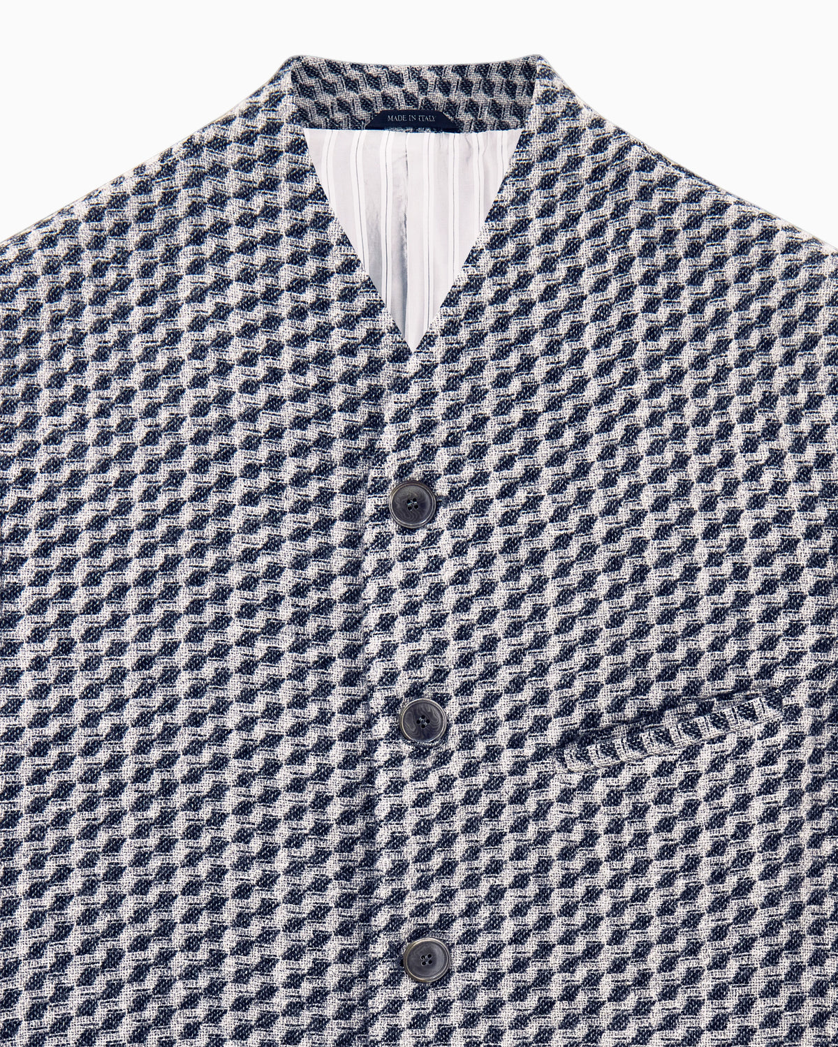 Blazer regular fit geometric wool and cashmere jacquard