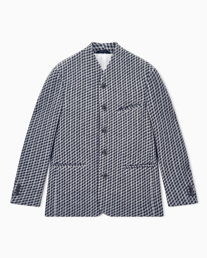 Blazer regular fit geometric wool and cashmere jacquard
