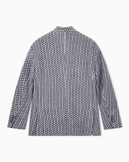 Blazer regular fit geometric wool and cashmere jacquard