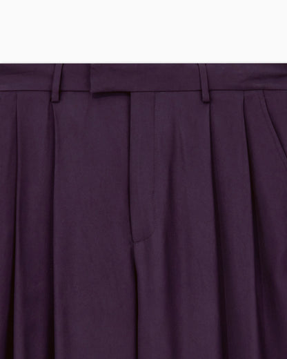 Trousers oversized fit in solid pure viscose twill