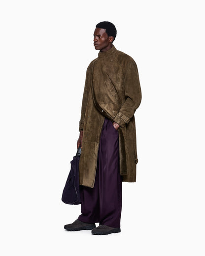 Trousers oversized fit in solid pure viscose twill