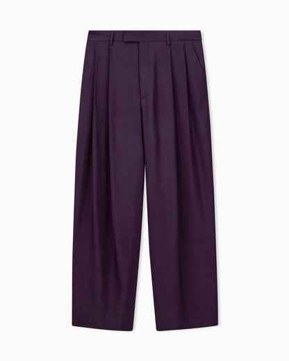 Trousers oversized fit in solid pure viscose twill