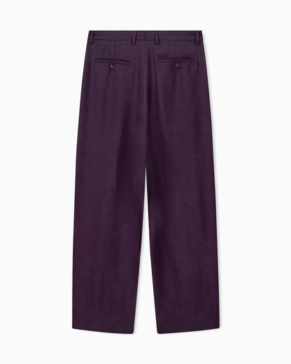 Trousers oversized fit in solid pure viscose twill