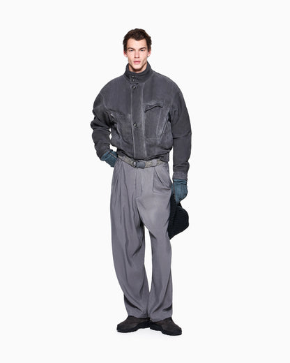 Oversized trousers in a washed silk blend