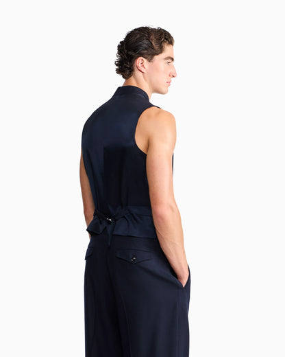 Waistcoat regular fit in fluid virgin wool