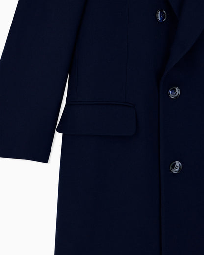 Coat regular fit in chevron virgin wool and cashmere