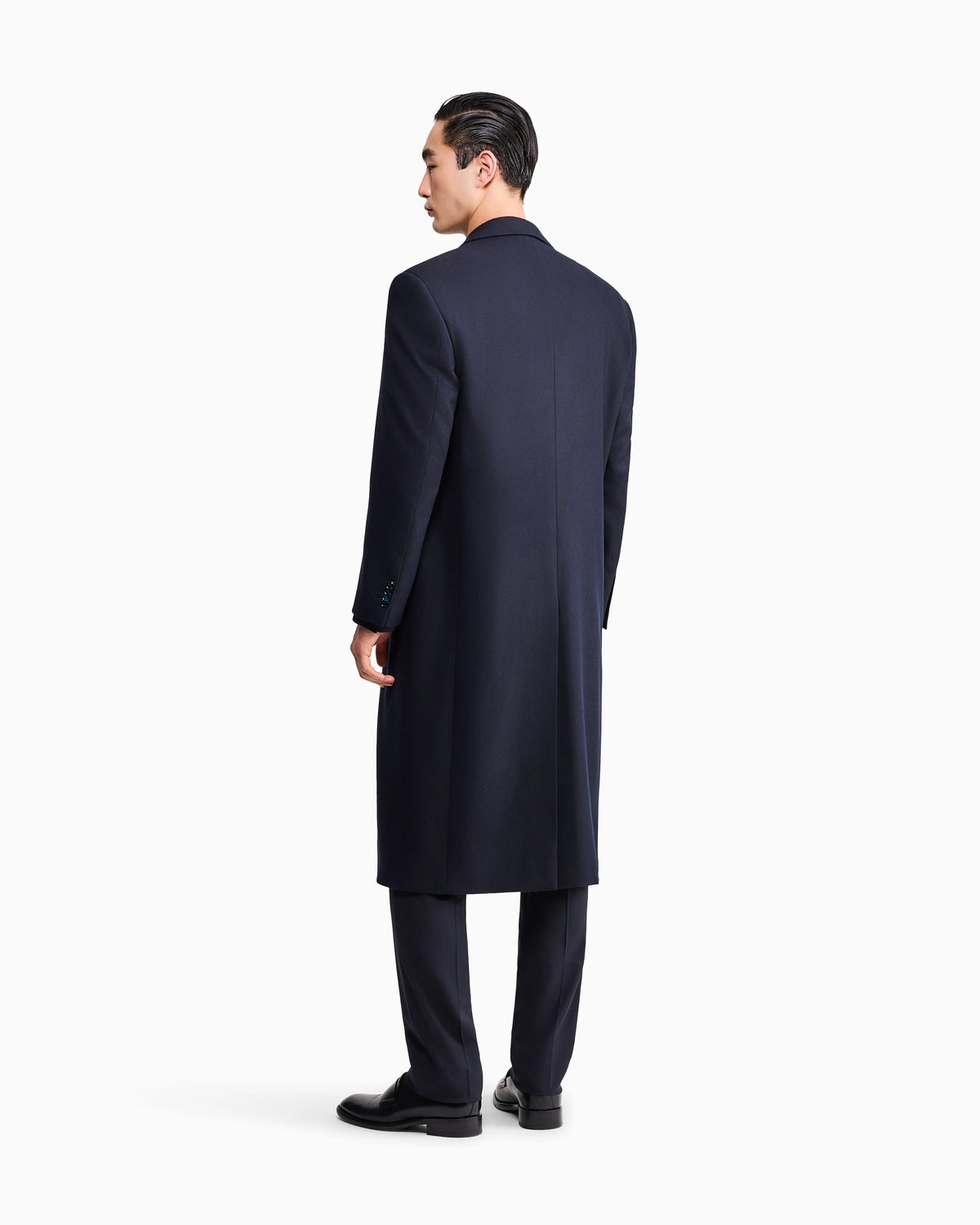 Coat regular fit in chevron virgin wool and cashmere