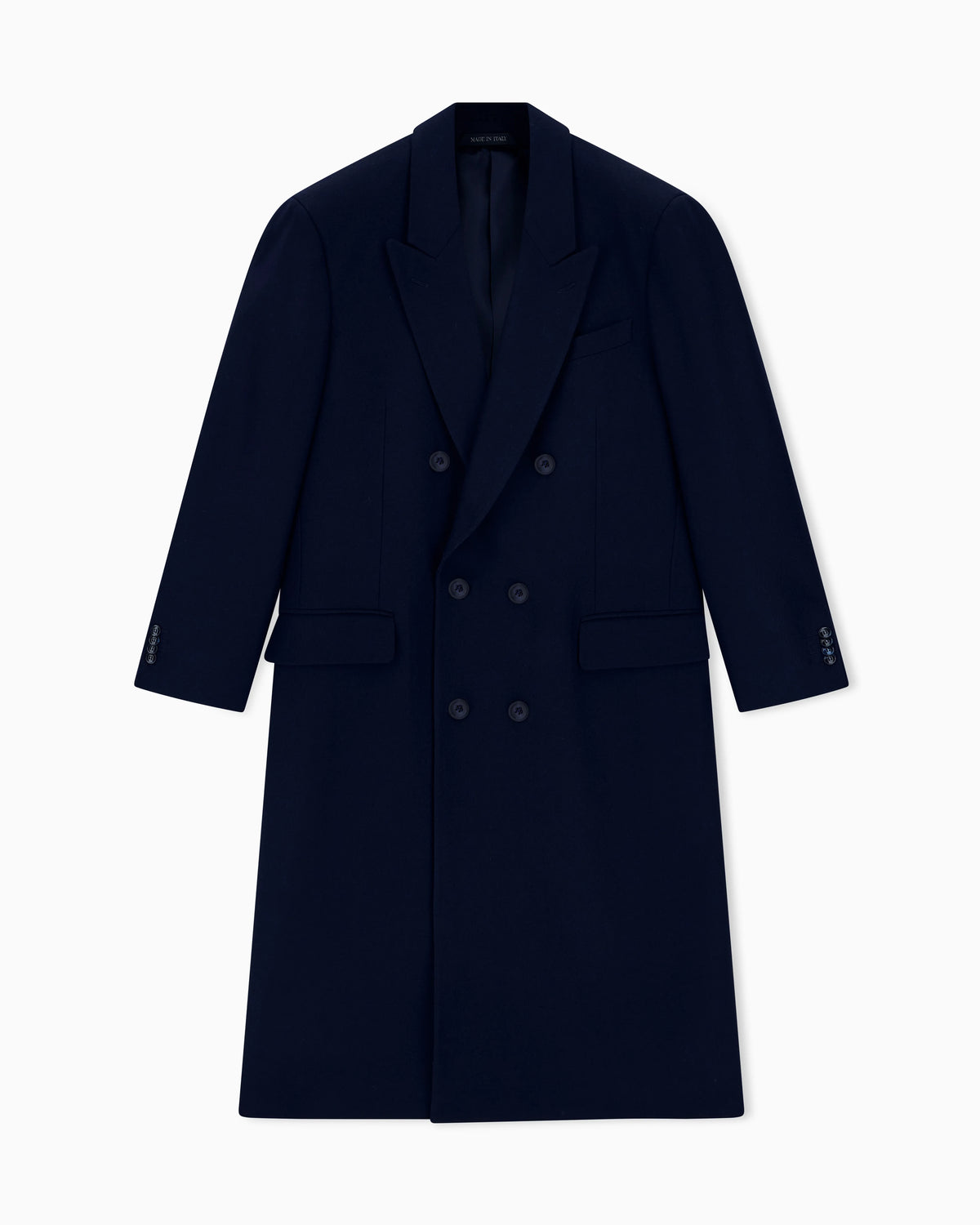 Coat regular fit in chevron virgin wool and cashmere