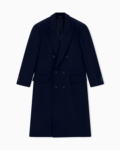 Coat regular fit in chevron virgin wool and cashmere