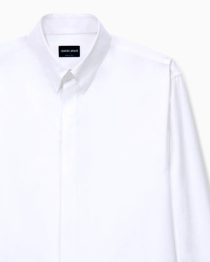 Shirt regular fit solid cotton twill