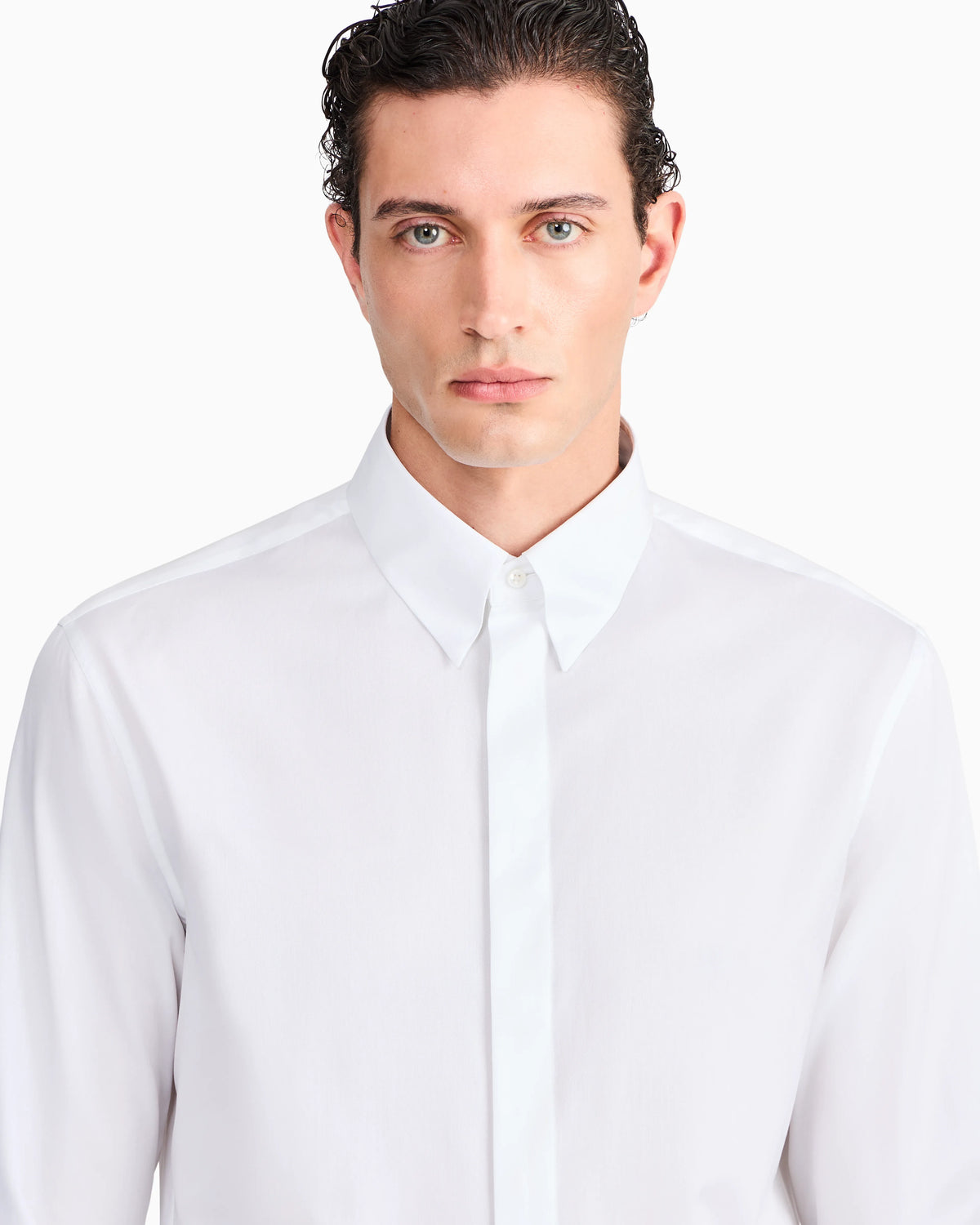 Shirt regular fit solid cotton twill