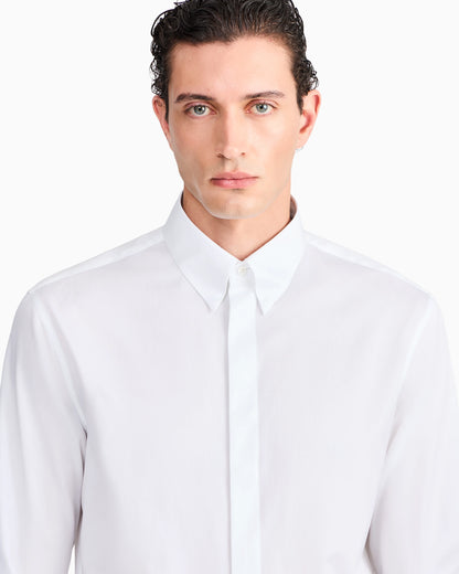 Shirt regular fit solid cotton twill