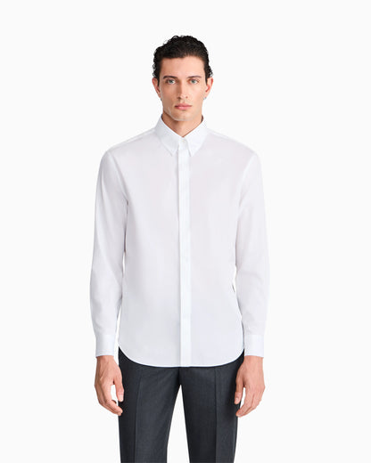 Shirt regular fit solid cotton twill
