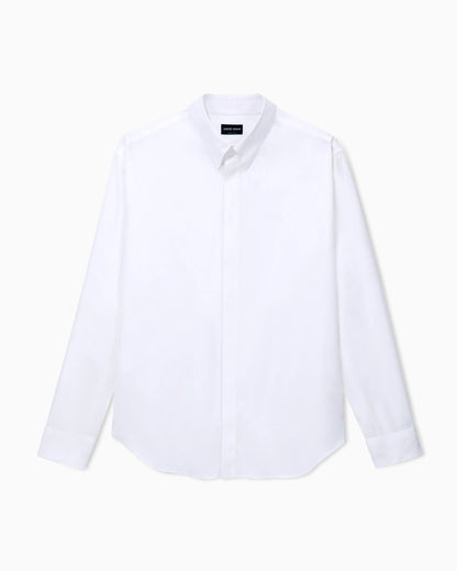 Shirt regular fit solid cotton twill