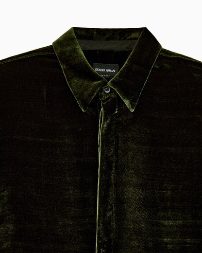 Shirt regular fit in lightweight viscose and silk velvet