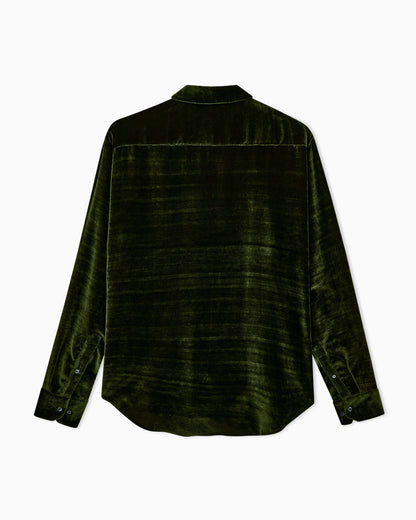 Shirt regular fit in lightweight viscose and silk velvet