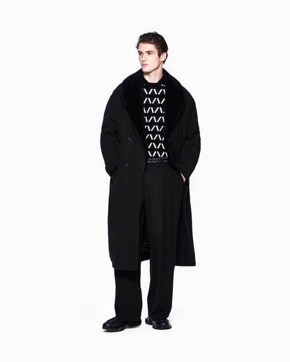 Trouser oversized with vintage viscose and virgin wool