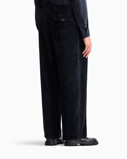 Trouser oversized fit ribbed viscose velvet