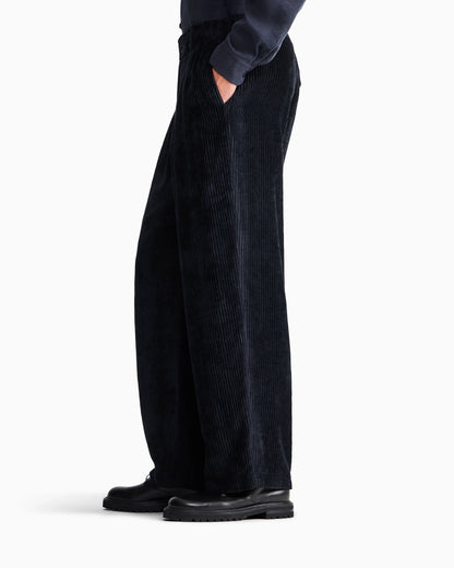 Trouser oversized fit ribbed viscose velvet