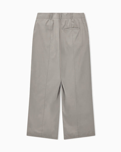 Trousers oversized in solid suede-effect sateen