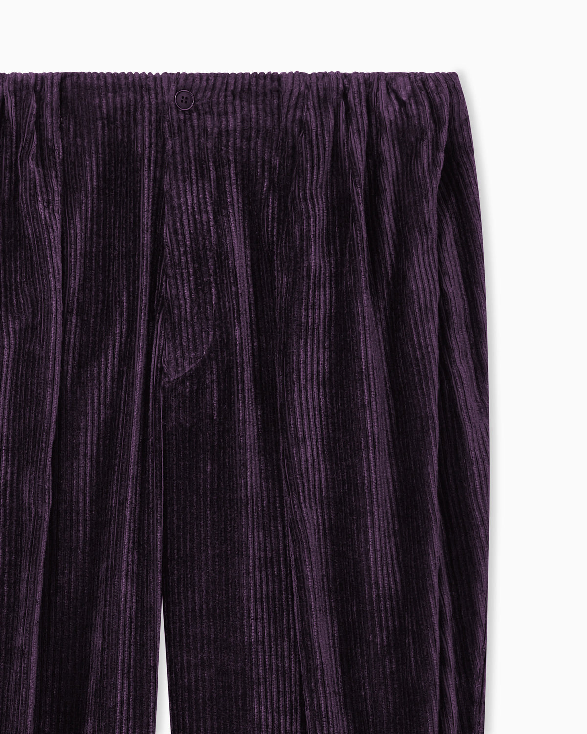 Trousers oversized in ribbed viscose velvet