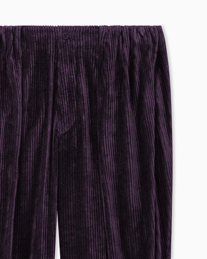 Trousers oversized in ribbed viscose velvet