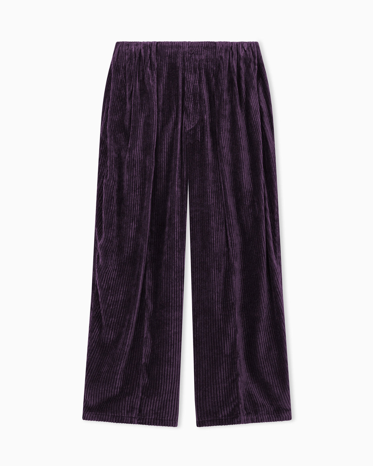 Trousers oversized in ribbed viscose velvet