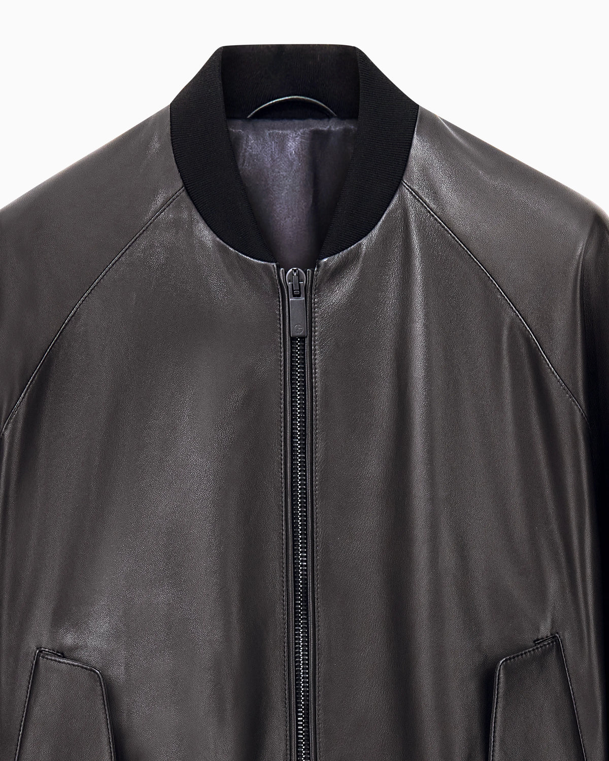 Blouson jacket regular fit in leather