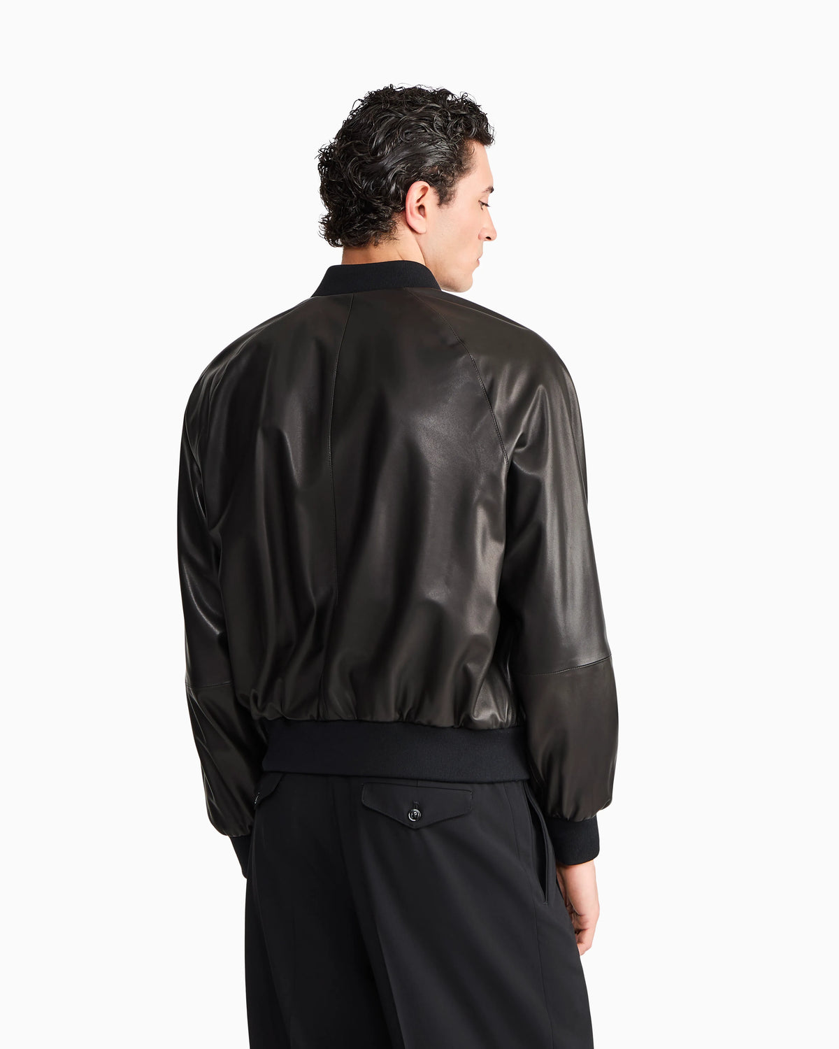 Blouson jacket regular fit in leather