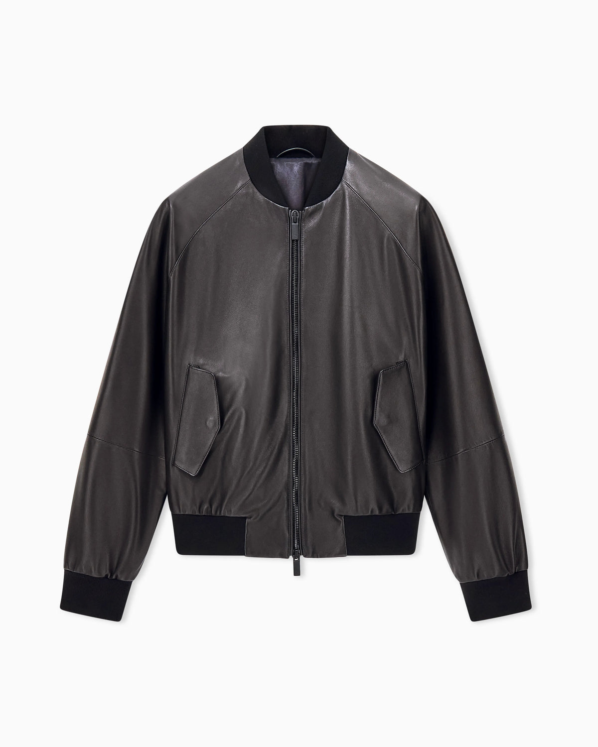 Blouson jacket regular fit in leather