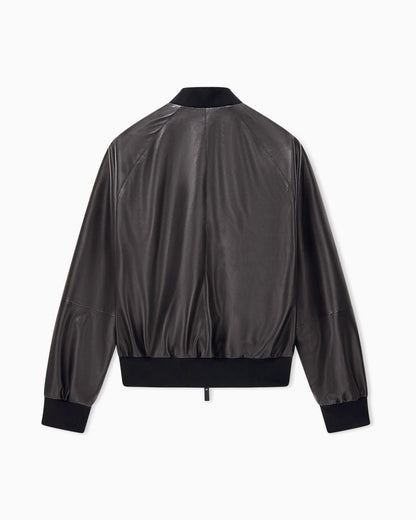 Blouson jacket regular fit in leather